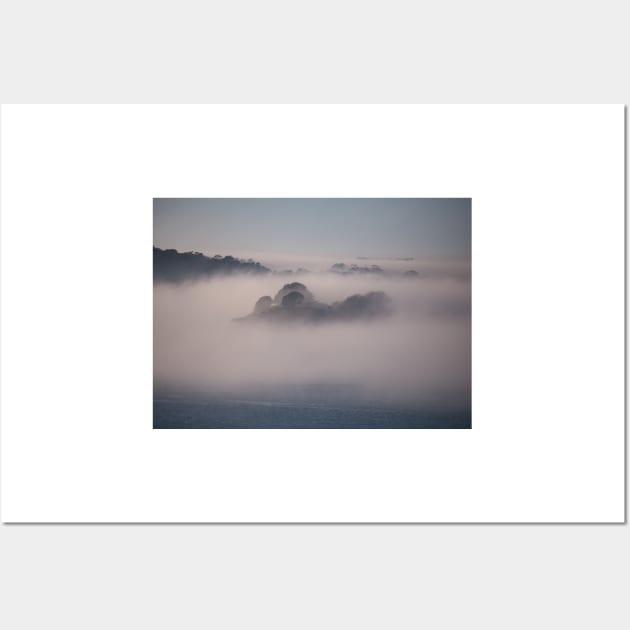 Drake's Island in the Mist Wall Art by jonrendle